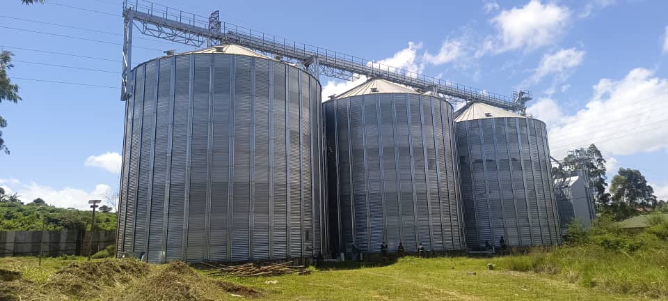 Completed industrial storage silos